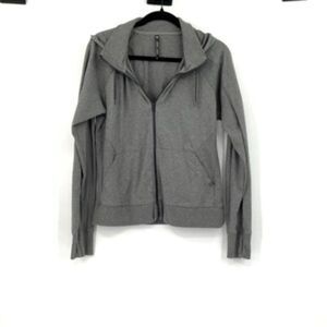 Kuhl Heather Gray Full Zip Organic Cotton Thumbhole Brava Hoody Medium